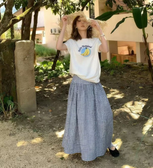  Paris Tropical 印花香蕉少女心棉質寬鬆T恤