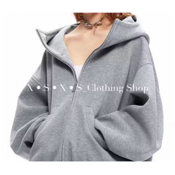 美式高街廓形設計寬鬆感連帽衛衣外套