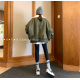 BF風 寬鬆立領仿羊羔毛休閒工裝棉衣外套/飛行外套/工裝外套/鋪棉飛行外套