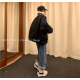 BF風 寬鬆立領仿羊羔毛休閒工裝棉衣外套/飛行外套/工裝外套/鋪棉飛行外套