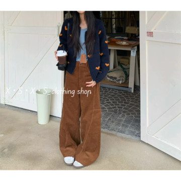 少女系愛心提花圓領拉鏈針織開衫毛衣外套