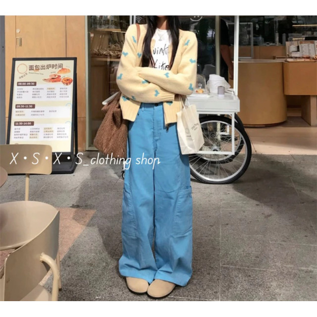 少女系愛心提花圓領拉鏈針織開衫毛衣外套