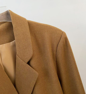 韓系氣質感 寬鬆休閒雙排釦設計百搭西裝外套