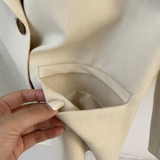 韓系氣質感 寬鬆休閒雙排釦設計百搭西裝外套