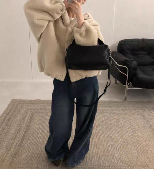 韓系百搭休閒排釦連帽加厚毛毛保暖外套