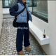 可愛藍白色格紋鋪棉馬甲立領背心/格紋鋪棉背心