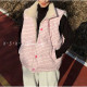 Oversize 慵懶風甜美印花 格紋正反兩穿羊羔絨馬甲鋪棉背心 Oversize 慵懶風甜美印花 格紋正反兩穿羊羔絨馬甲鋪棉背心