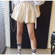 秋冬怎麼能沒有的百搭單品 高腰抽繩繫帶PU皮闊型休閒短褲