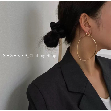 歐美款 ～高級個性簡約不規則大圈圈   誇張耳環