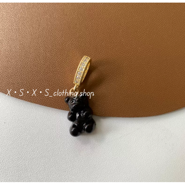 鑲鑽頭/瓜子釦 夏日彩色軟糖小熊吊墜 項鍊 （自由搭配） /果凍小熊項鍊