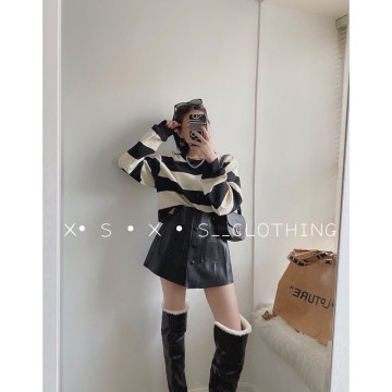 秋季新品款 大口袋設計A字顯瘦 ᴘᴜ皮短褲裙